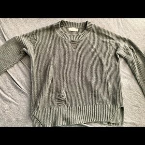 Small distressed olive green/faded forest green sweater EUC!